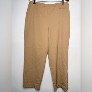 Vintage Talbots Petite Khaki Tan Wool Blend Straight Paints Women Size 16 Italy